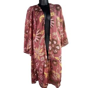 Floral Kimono Duster Open Front Lightweight Cover Up Bohemian Chic Beach resort‎